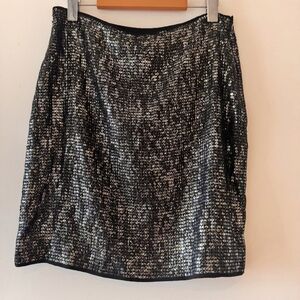 BCBGMaxAzria Black Sequin Mini Skirt